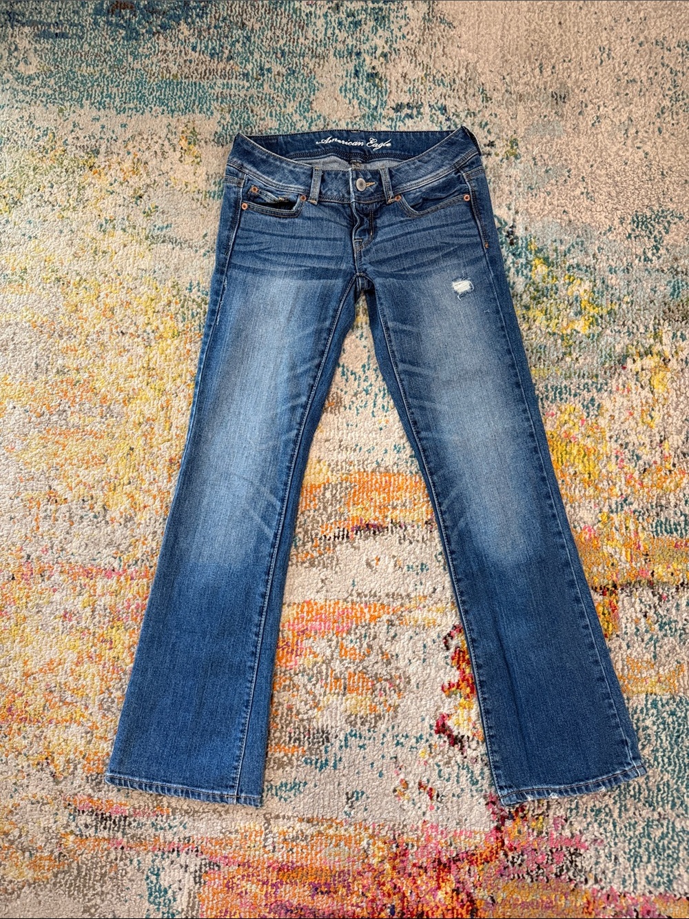 Women's Blue Denim Bootcut Jeans - Unbranded